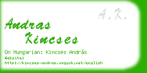 andras kincses business card